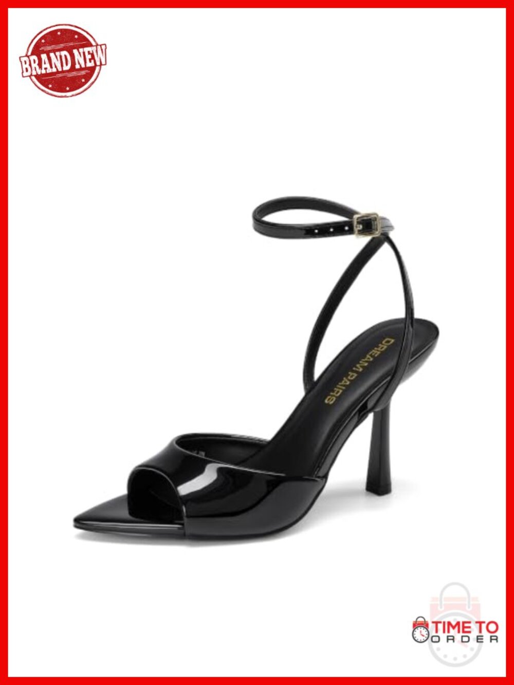 Women's Stiletto Kitten Heeled Sandals Faux Leather